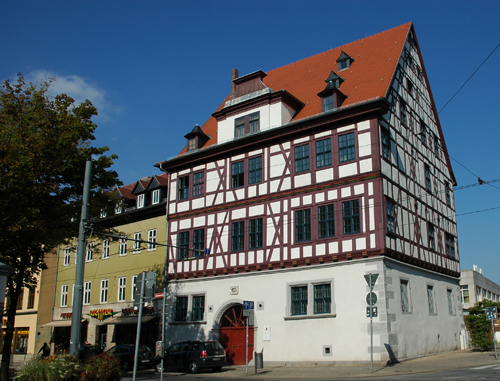 Erfurt - Haus zum grünen Sittich und gekrönter Hecht