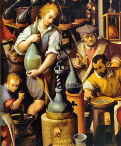 "Die Alchimisten" Giovanni Stradano -Ausschnitt-