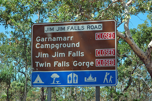 Closed Schild - Kakadu Nationalpark